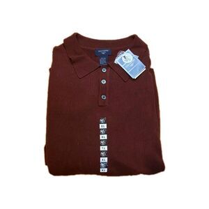 Dockers Bùrgandy Ribbed Acrylic 3 Button Sweater With Coller Men's XL NWT